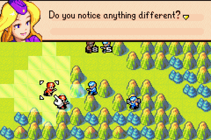 Infantry’s movement range displayed, showing it is halved on mountain terrain