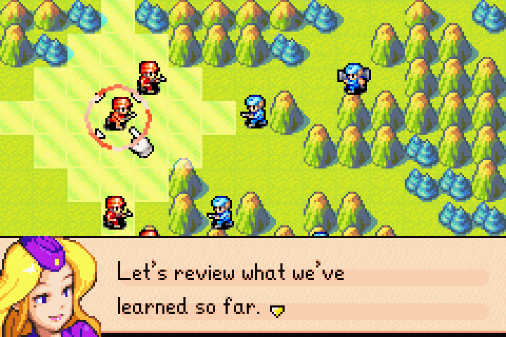 Nell ordering the selected infantry to fire on the adjacent mech unit