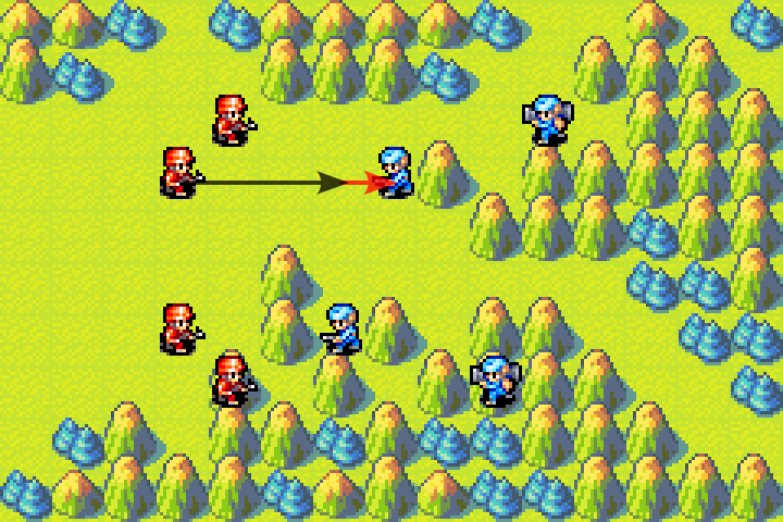 Infantry attacks the Blue Moon mech on the plains, combat result shown