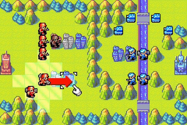 Mech begins capturing the enemy city — securing it denies Blue Moon 1000G per day