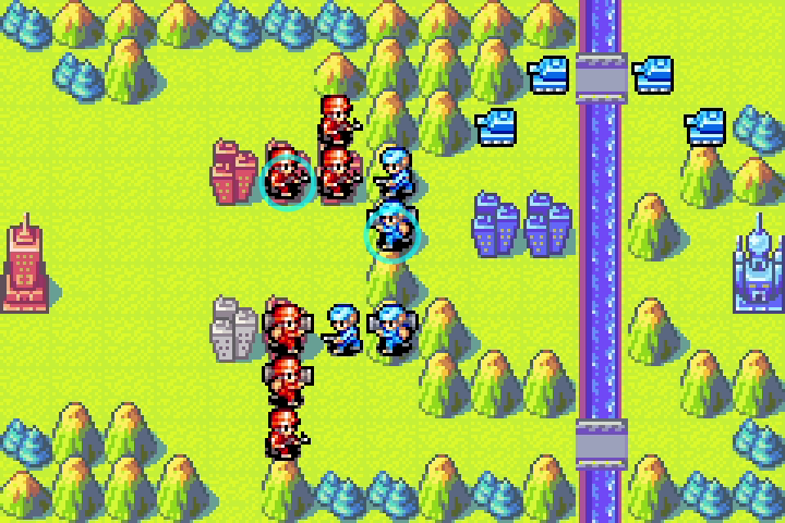 Diagram showing mech on mountain with reverse first strike advantage — do not attack it, wait for it to come down