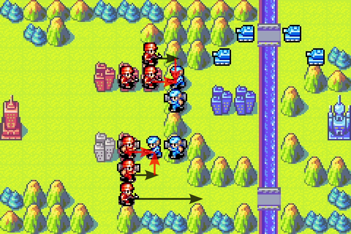 Day 4 attack 1: northern infantry on city attacks Olaf’s infantry first to preserve city healing for itself