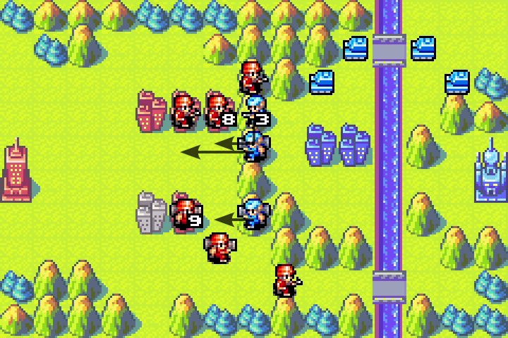 Olaf’s infantry and mech continue marching toward Orange Star’s HQ without attacking