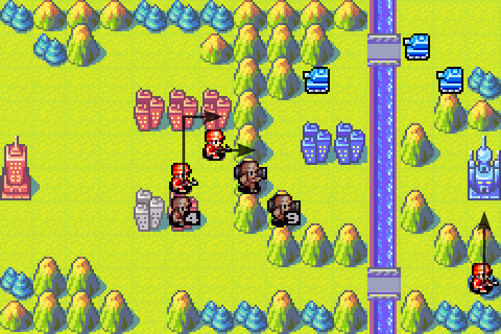 Day 7 Intel diagram: second infantry bait on mountain, army shifted north to intercept the next tank