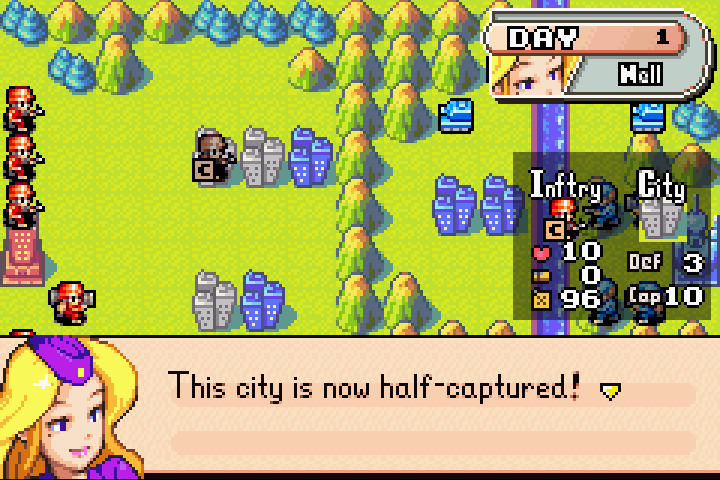 Capture progress bar showing 10 of 20 points applied — one more turn needed to secure the city