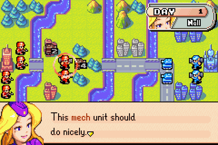 The veteran mech unit from previous chapters — Nell proposes using it as a defensive wall for the recovering tank