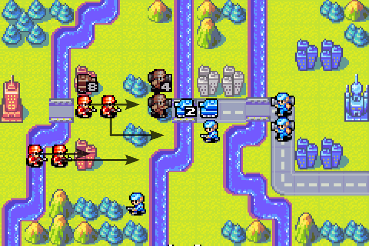Infantry moved to cover the mech’s exposed flank at the bridge choke point