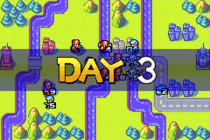 Enemy Day 3 — Olaf’s portrait appears, prioritizing city capture over attacking the exposed mech