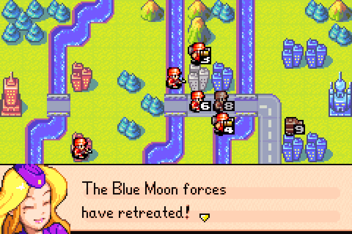 Nell’s victory dialogue — Orange Star secures the Lost Fortress area