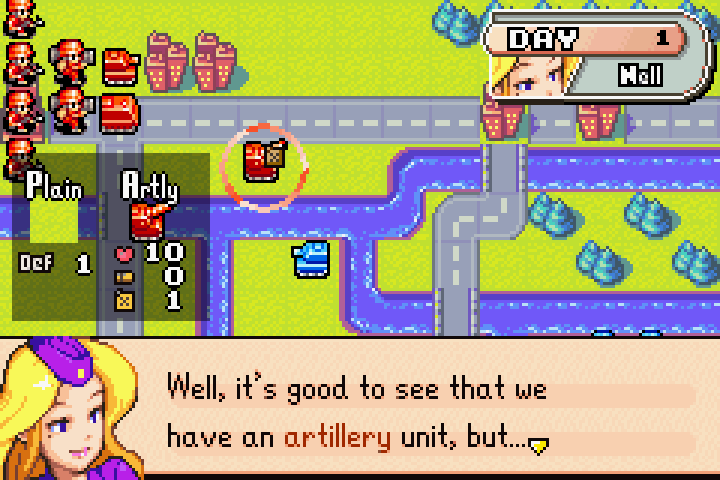 The hand-me-down artillery showing flashing low-fuel and no-ammo icons — completely out of supplies