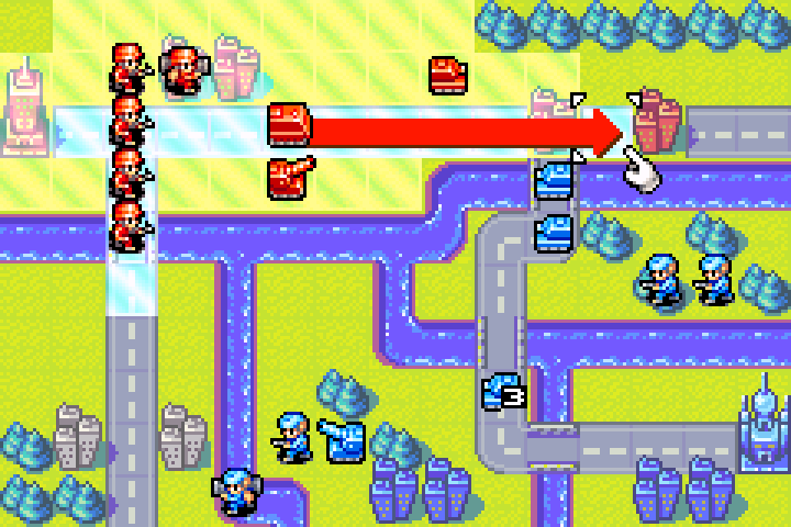 Drop command selected — choosing where to unload the mech adjacent to the city