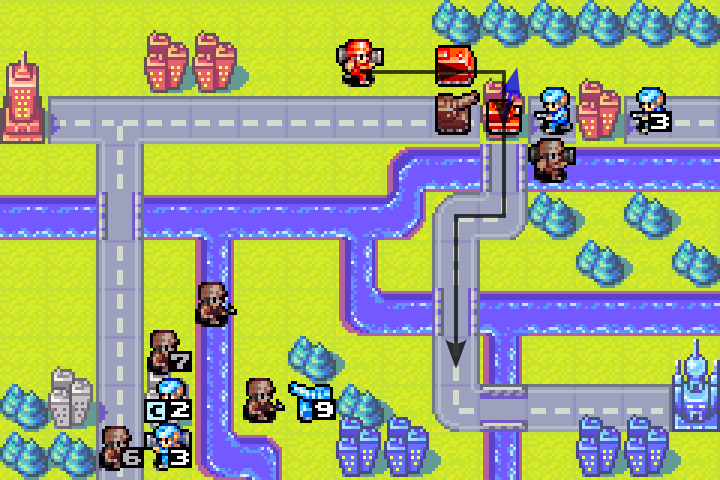 Tank advancing forward; mech and APC closing the gap to block Olaf’s infantry from reaching our artillery