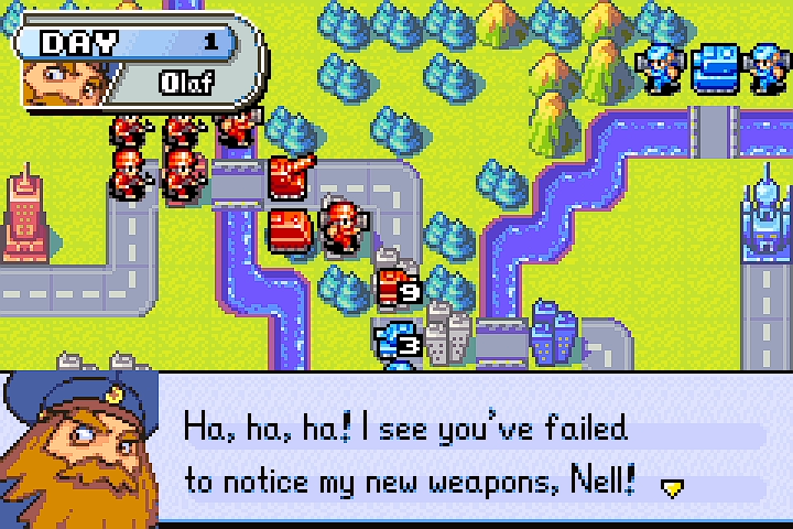 Olaf boasting about his ground forces — but he moved his artillery right into our attack range
