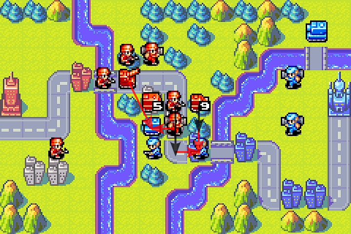 Day 3 overview — artillery and mech ready to destroy Olaf’s baited tank; infantry loading into APC