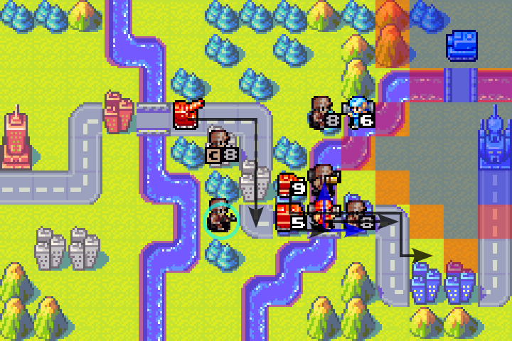 Day 4 positioning — mech and tank halting outside medium tank’s range; artillery advancing forward