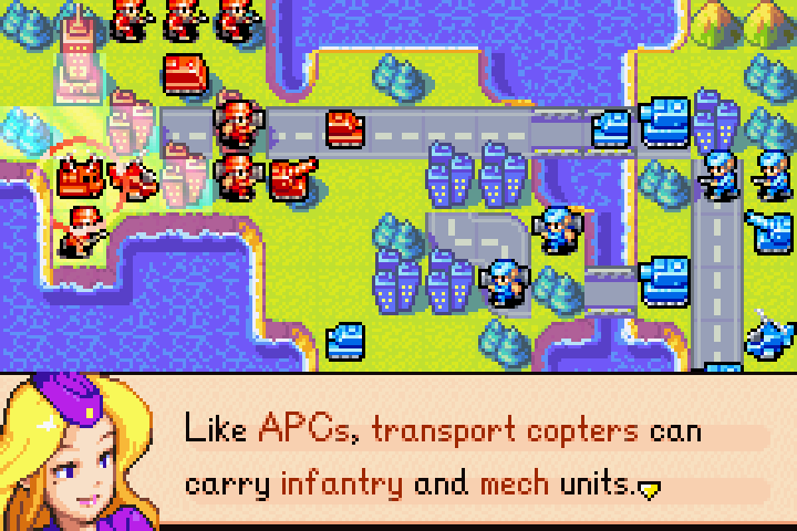 Nell instructing to load an infantry unit onto the waiting T copter